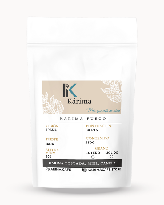 Kárima Fuego- Café intenso, con notas cálidas y baja acidez